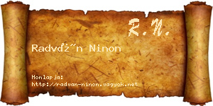 Radván Ninon névjegykártya